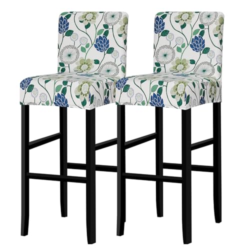 Stretch Bar Stool Covers Set of 4 - Jacquard Chair Slipcovers