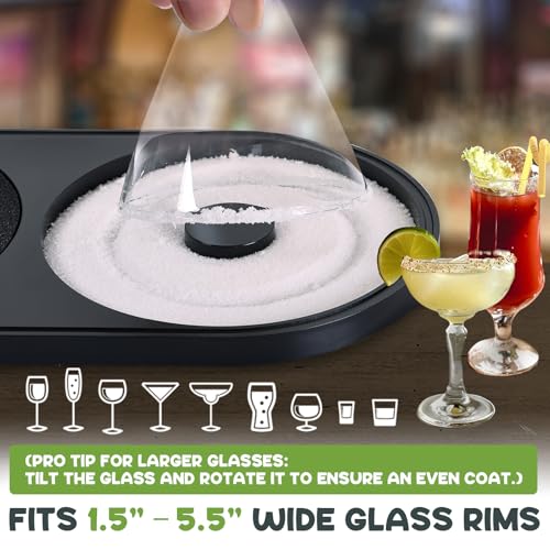 2-in-1 Bar Glass Rimmer and Salt Rimmer Set for Cocktails