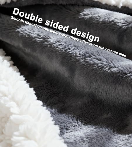 Electric Heated Throw Blanket, 50x60 Flannel Sherpa with 10 Heat Levels