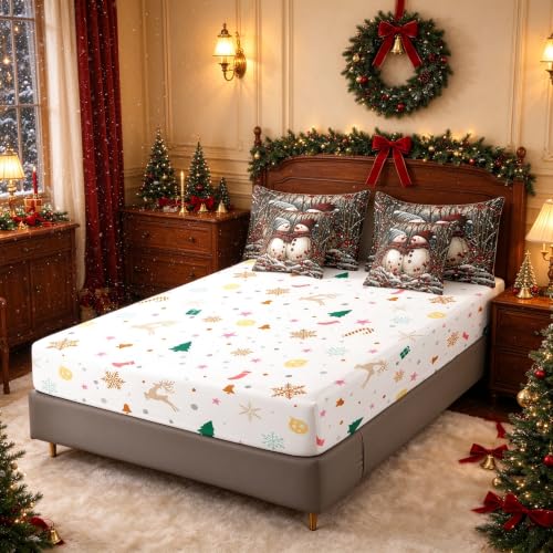 Feelyou Kids Christmas 7-Piece Twin Bedding Set for Boys & Girls, Multi 05