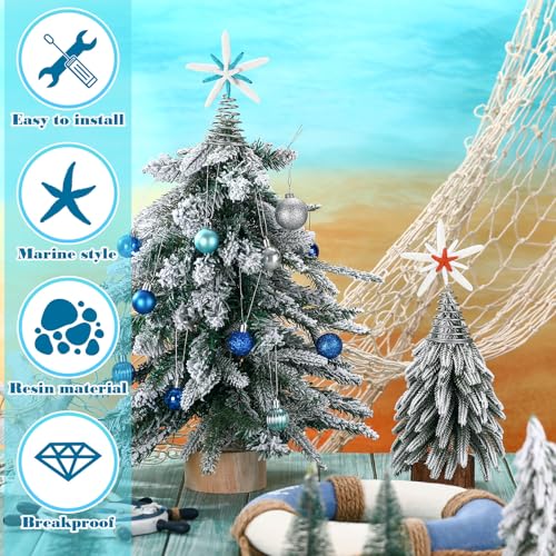 Janinka 2-Pack Mini Starfish Christmas Tree Topper – 3.15 x 4 in Coastal Decor