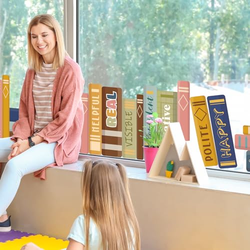 Boho Inspirational Window Clings - 6 Double-Sided Motivational Decals for Classroom & Nursery