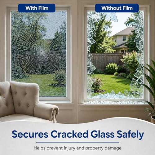 One Way Window Privacy Film, Heat Control Static Cling Mirror Tint, 17.5" x 6.5'