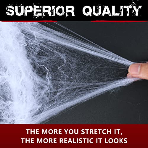 Super Stretch Halloween Spider Web Decorations with 30 Fake Spiders