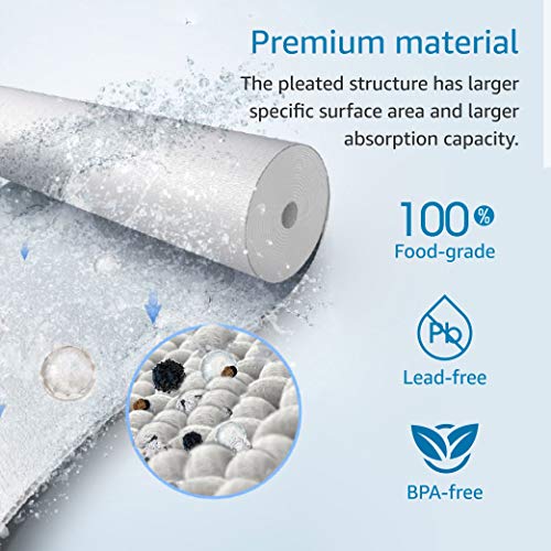 Whole House Water Filter Cartridge 10" x 4.5", 5 Micron Sediment (3 Pack)