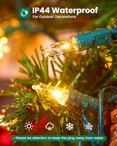 Minetom Clear Christmas String Lights 20Ft 100 Count Incandescent Mini Lights