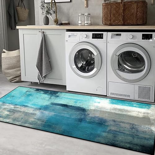 3-Piece Abstract Kitchen Mat Set, Washable Non-Slip Floor Rugs