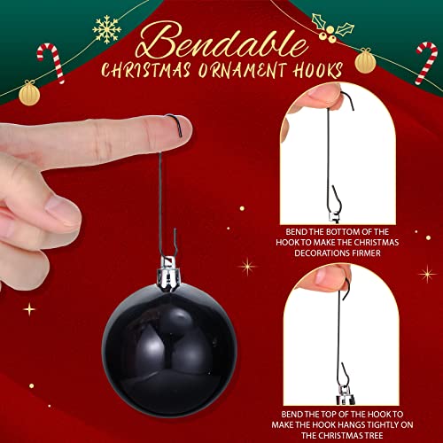 120-Piece Metal Christmas Ornament Hooks with Storage Box - C-Shape Hangers