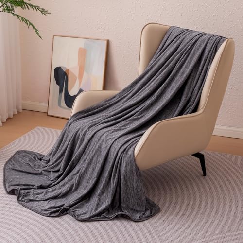 Cooling Blanket for Hot Sleepers - Twin XL Reversible Throw, Dark Gray