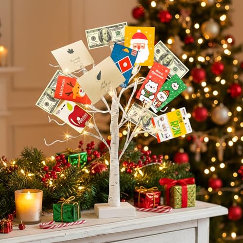 22-Inch LED Birch Tree Photo Display with Clips and Timer