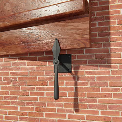 7-Inch Spoon Shaped Wrought Iron Shutter Dogs - Black Decorative Set