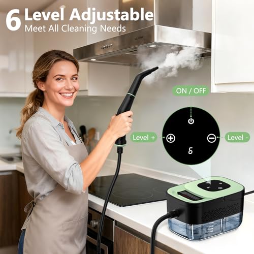 WSRYYCC Portable Handheld Steam Cleaner with 16 Accessories, 6-Level Adjustable