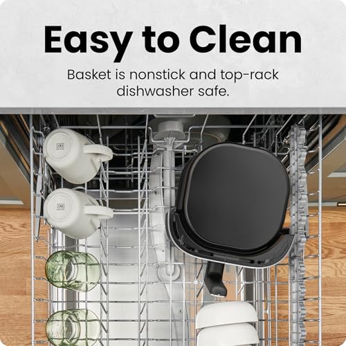 6 QT Compact Digital Air Fryer with Touchscreen & Nonstick Basket - Black