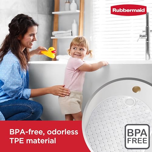 Non-Slip Bath Tub Shower Mat with Suction Cups and Quick-Dry Hook, 27x15 In