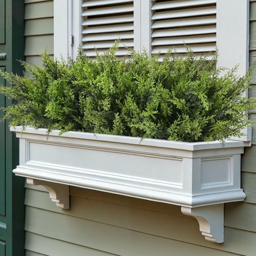 Waipfaru 36 Bundles UV Resistant Artificial Outdoor Plants - Green