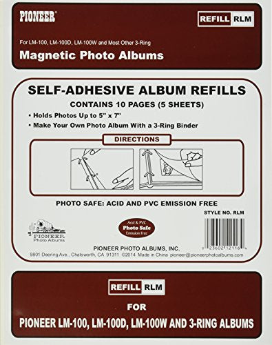 Magnetic Photo Album Refill Pages, 3-Ring Binder Sheets, 8.25x10.5 Inches