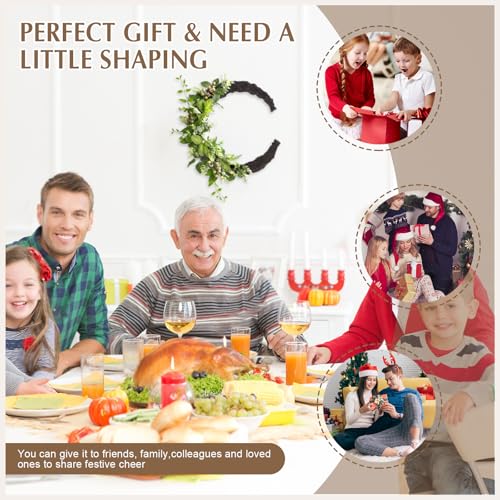14 Inch Black Moon Wreath Base 3 Pack Faux Grapevine Crescent Forms