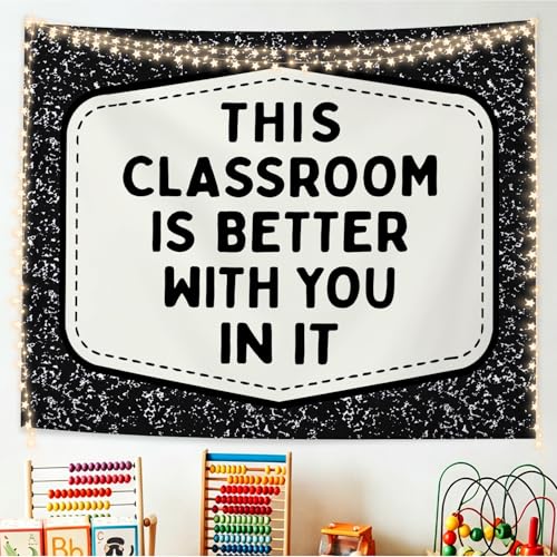 Boho Classroom Welcome Tapestry - Wall Hanging Banner Decor, 50x60 in