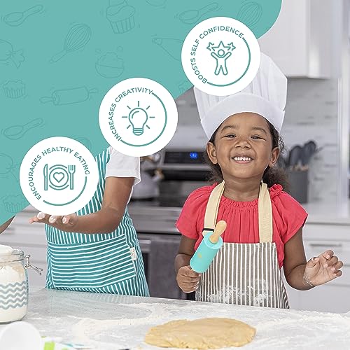 Kids Real Cooking and Baking Utensils Set with Silicone Tools