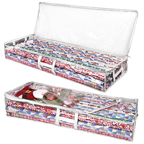 Wrapping Paper Storage Container Under Bed Gift Wrap Organizer 2 Pack