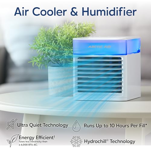 Portable Evaporative Air Cooler with Hydro-Chill Technology & LED Light