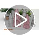 6-Piece Pink & Silver Christmas Tree Set – Tabletop Table Decor, 3 Sizes