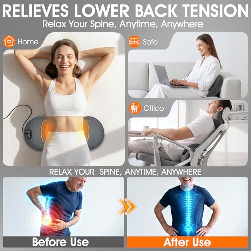 3-in-1 Electric Lumbar Support Pillow with Heat & Massage