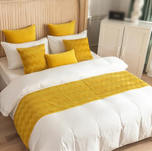 Luxury Velvet Bed Runner - Reversible Soft Bed Scarf for King Beds