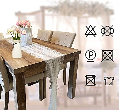 3-Pack White Lace Table Runner 14 x 120 Inch Embroidered Boho Table Decor