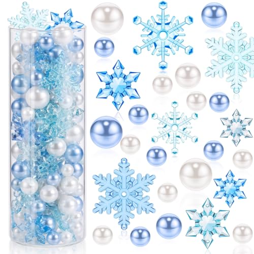 MTLEE 106Pcs Christmas Snowflake Centerpieces Vase Fillers - Snowflake Style