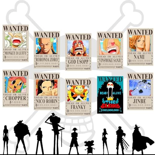 Anime Wanted Posters Set 25PCS Straw Hat Crew Bounty Art Prints
