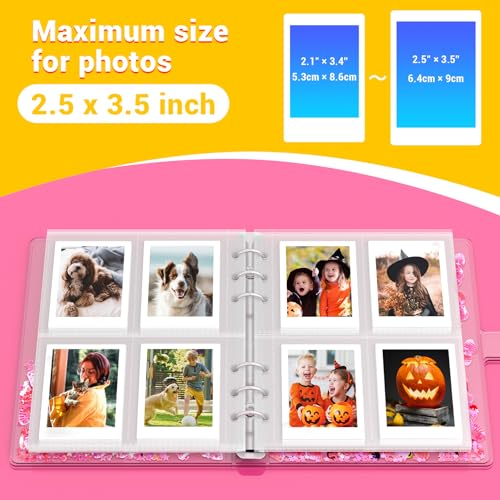 Kids Instant Mini Photo Album - 200 Pocket Glitter Memory Book