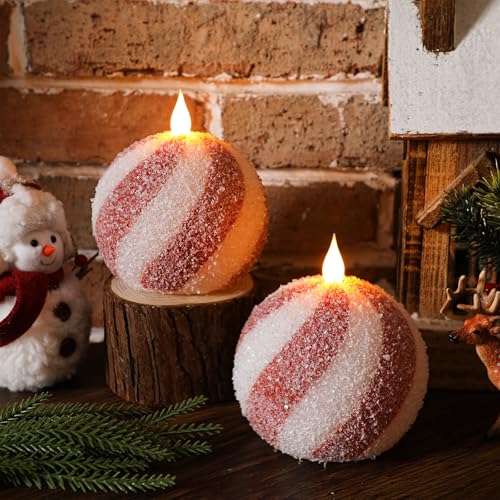 Baquler 2 Pack Christmas Flameless Candles - Indoor Holiday Decor