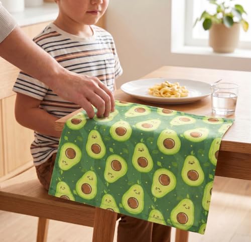 Reusable Cotton Cloth Napkins 12x12 - Avocado Green, Set of 2