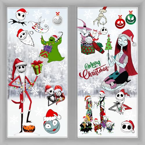 Gumwaqu 9-Pack Christmas Window Clings Holiday Decor for Glass Windows