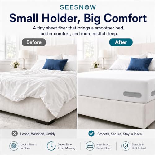 Bed Sheet Corner Fasteners - 8-Piece Set for Secure Fitted Sheets