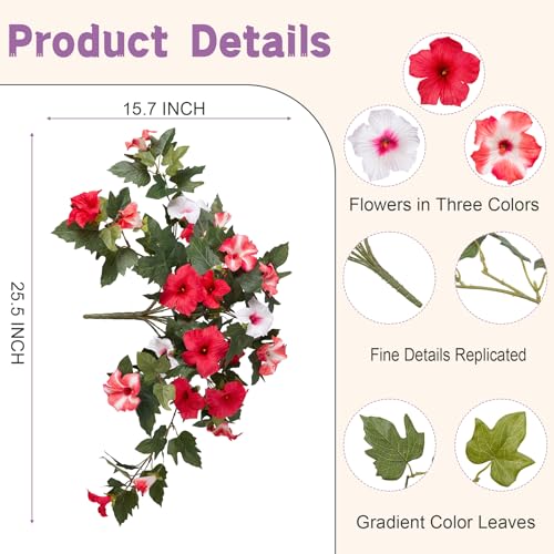 2PCS Lifelike Artificial Petunia Flowers - UV Resistant Faux Silk for Outdoor Decor