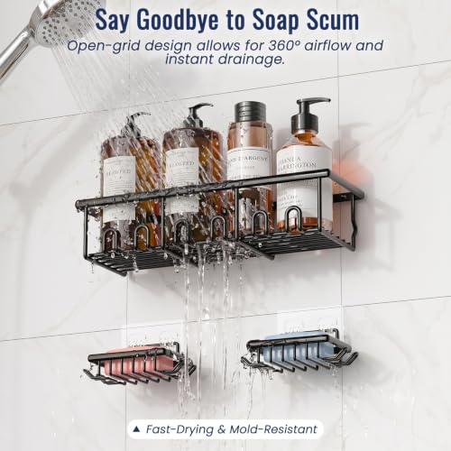 8-Pack Adhesive Shower Caddy Organizer Rustproof Stainless Steel