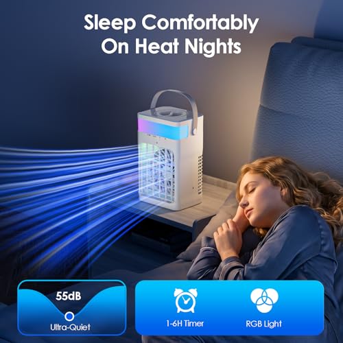 Portable Air Conditioner Fan with 1600ML Tank and Dual Spray