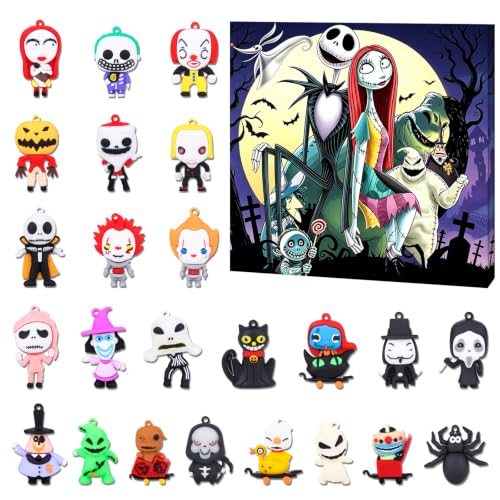 Halloween Advent Calendar 2026 with 24 Spooky Collectible Figurines - Horror Character Miniatures for Holiday Decor