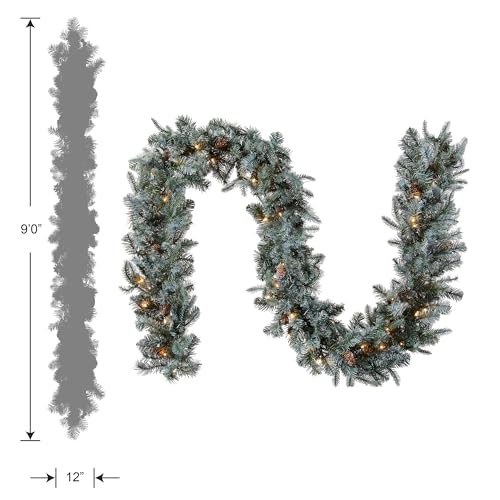 National Tree Company 9ft Pre-Lit Arctic Spruce Christmas Garland - Indoor/Outdoor