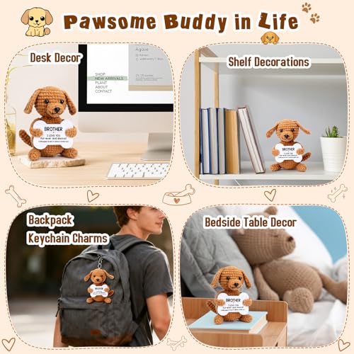 Handmade Crochet Dog Plushie - Small Stuffed Puppy Gift for Brother