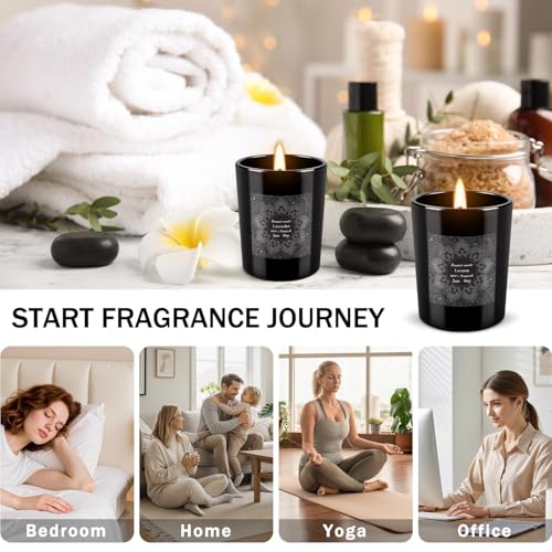 Grcdoyvl 12-Pack Soy Candles Gift Set, 2oz Each – 6 Scents, Hand Poured, Aromatherapy Jar Candles (Variation: 12Pack-Black)