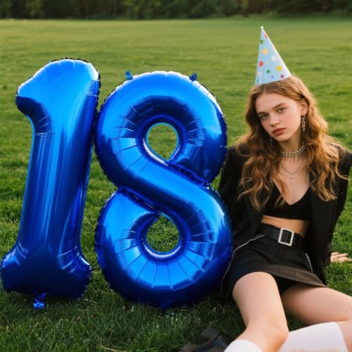 40 Inch Navy Blue Number 8 Foil Balloon Giant Birthday Party Decor