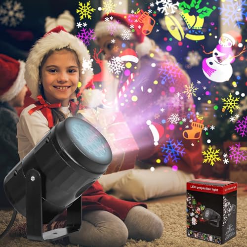 Christmas Projector Lights Outdoor Indoor - 9 Patterns LED Snowflake Rotating Waterproof