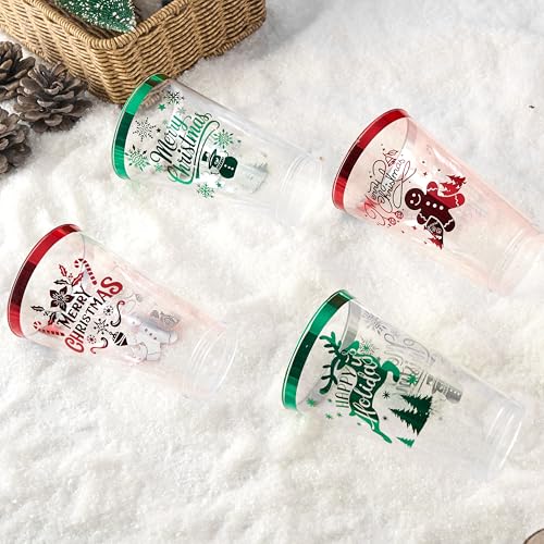 JOYIN 36 Pack Christmas Disposable Plastic Cups 16oz Red & Green Holiday Tableware