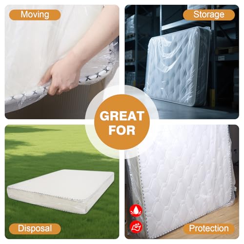 Heavy Duty Queen Mattress Bags - 2 Pack, Waterproof & Tear-Resistant