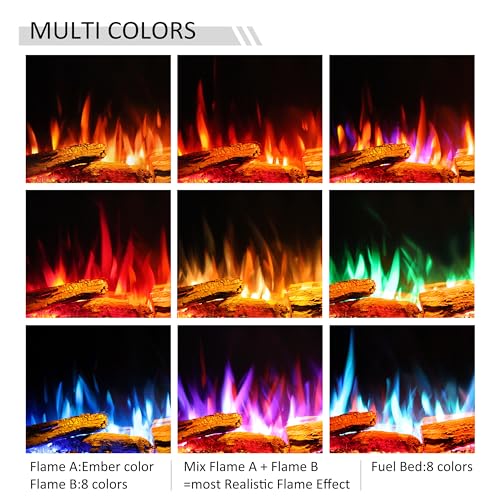 71-Inch Smart Built-In Electric Fireplace Insert with Multi-Color Flames