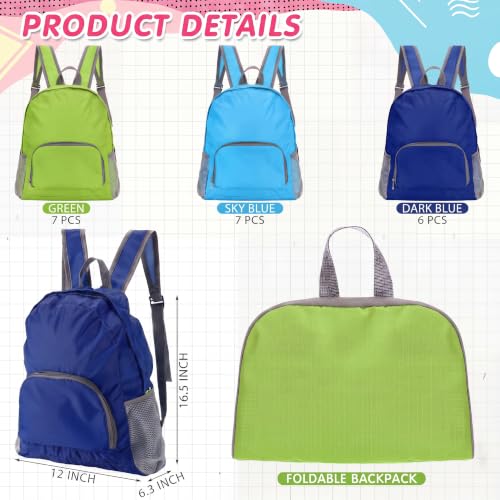 Bulyoou 60 Pcs Bulk Backpack & Water Bottle Set with Square Bottles - Green, Lake Blue, Royal Blue