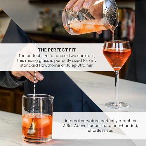 A Bar Above 18 Oz Diamond Cut Cocktail Mixing Glass with Secure Base, Pack of 1